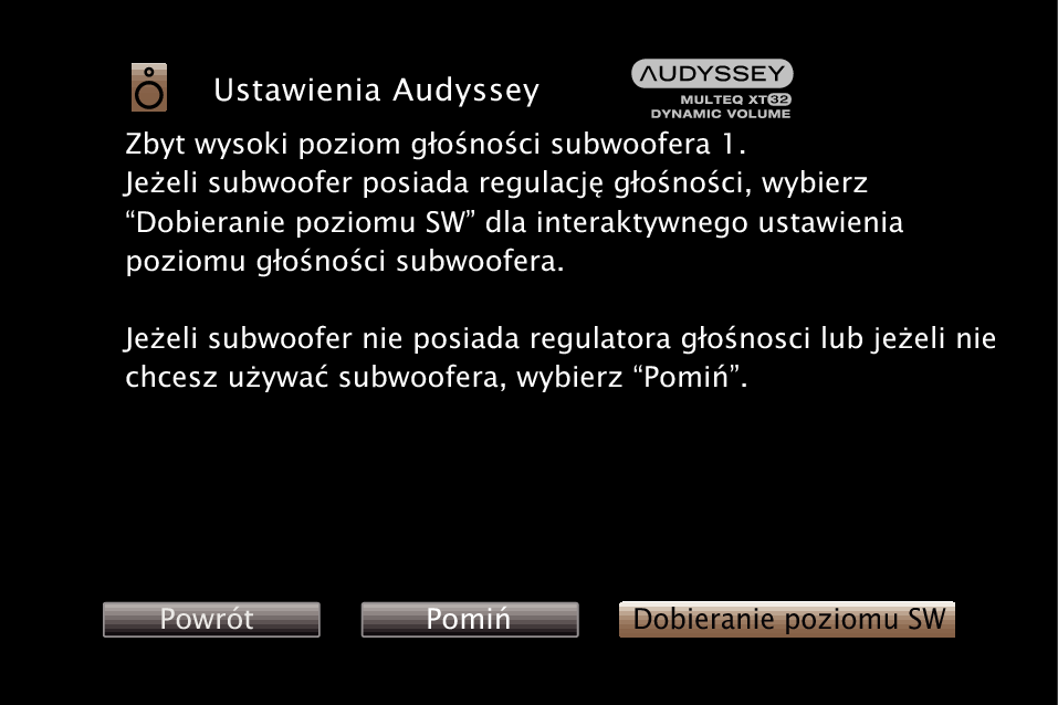 GUI Audyssey SW A85